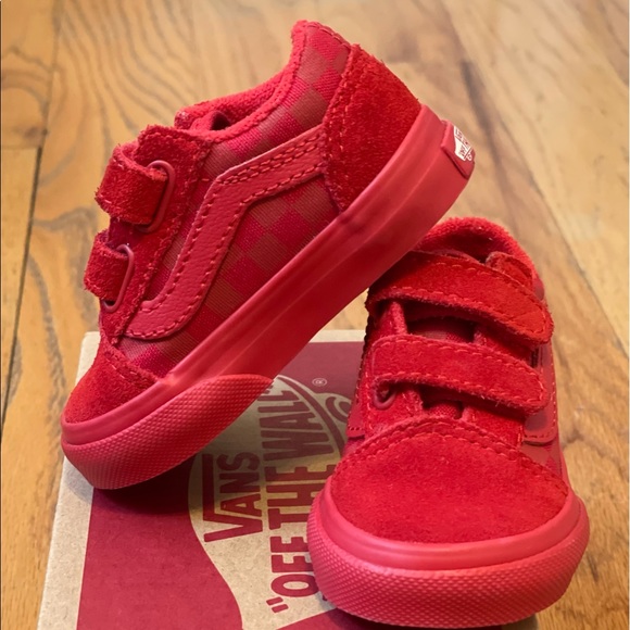 Racing Red Toddler Vans size 3.0 - Picture 3 of 8